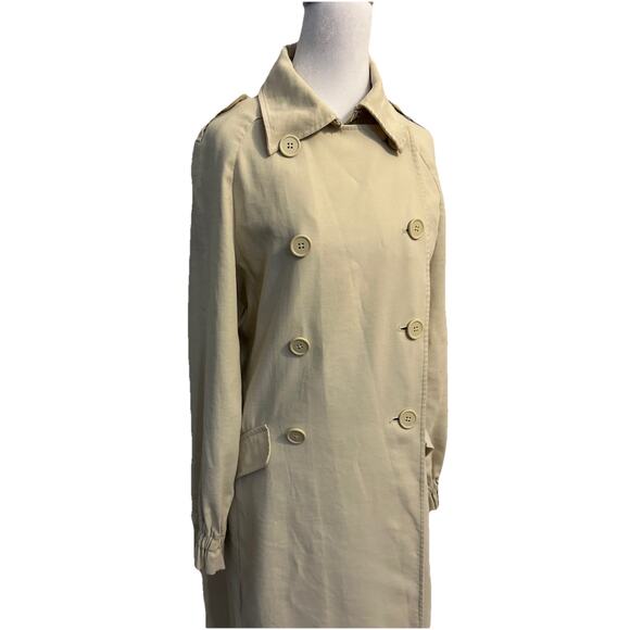 New GUESS Trench Coat Double Breasted Structured Military Long Office 80s Style - Picture 2 of 16